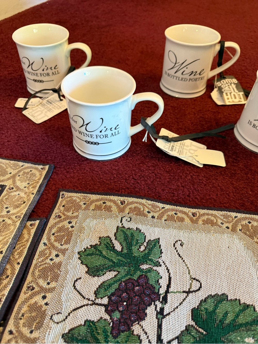 Wine-Themed White Ceramic Mug - Classic Wine For All